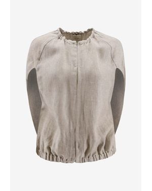 Alysi Buttoned Sleeveless Jacket - Gray