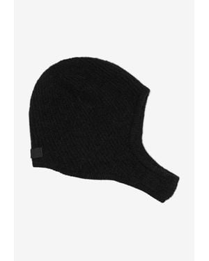 Jacquemus Le Capuche Gros Grain Ribbed Knit Hood - Black