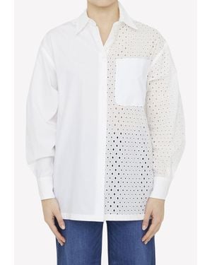 KENZO Broderie Anglaise Long-Sleeved Shirt - White