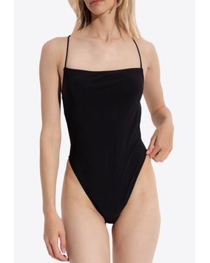 Tory Burch One-Piece Swimsuit With Tie-Up Straps - Black