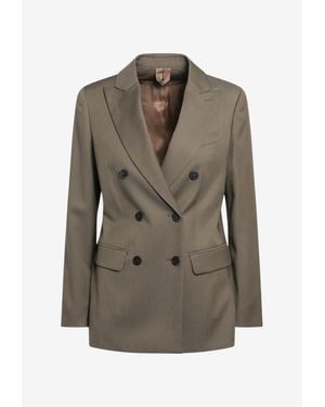 Max Mara Unione Double-Breasted Tailored Blazer - Gray