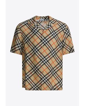 Burberry Vintage Check Oversized Silk Shirt - Natural
