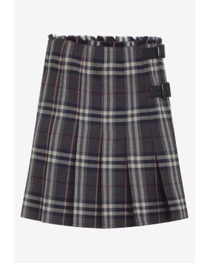 Burberry Check Mini Skirt - Gray