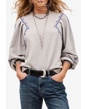 Ba&sh Mesta Embroidered Sweatshirt - Grey