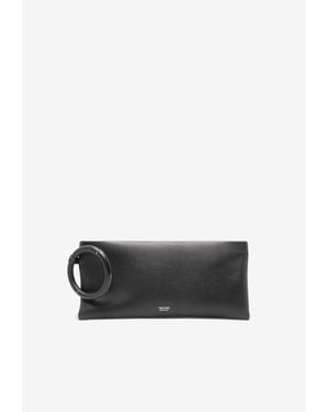 Tom Ford Aura Leather Clutch Bag - White