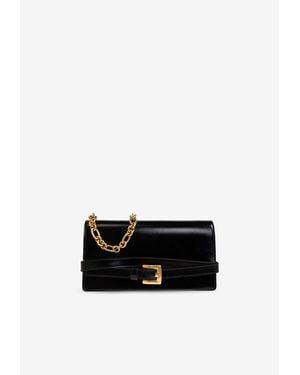 Balmain Shuffle Calf Leather Chain Clutch - Black
