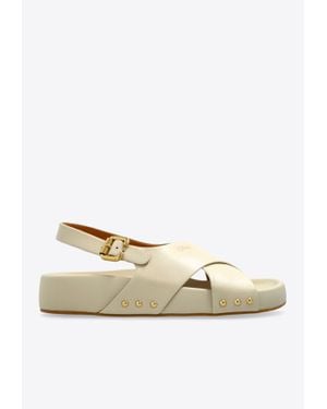 Chloé Mae Crisscross Slingback Sandals - Natural