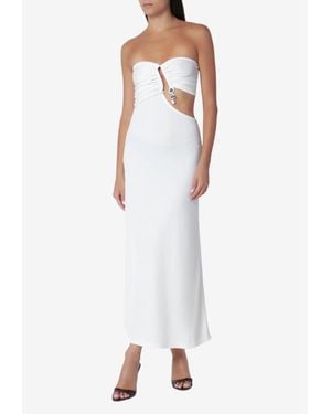 Christopher Esber Strapless Midi Dress With Cut-Out - White