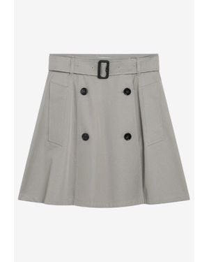 Burberry Trench Flared Mini Skirt - Gray