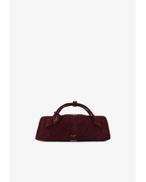 Alaïa Le Teckel Suede Top Handle Bag - Brown