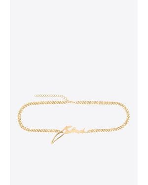 Balmain Signature Logo Chain Belt - White