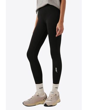 Autry Logo Print Leggings - Black