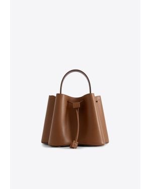 Mlouye Alto Praline Calf Leather Bucket Bag - Brown