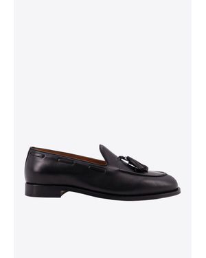 Loro Piana Brooks Brother Tassel Leather Loafers - Black