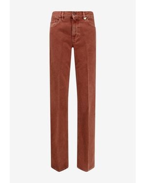 Chloé Washed Straight-Leg Jeans - Red