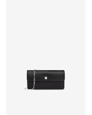 Max Mara Clutchy Patent Leather Chain Clutch - White