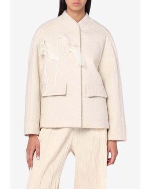 MKDT STUDIO Buttoned Wool-Blend Blazer - Natural