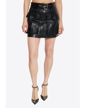 Balmain Belted Mini Cargo Skirt - Black