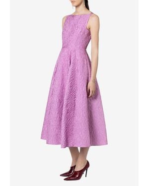 ROKSANDA Tera Textured Crepe Midi Dress - Pink