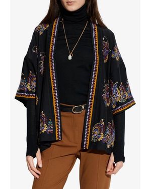 Etro Printed Silk Kimono - Black
