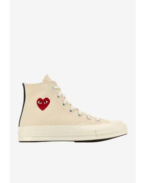 COMME DES GARÇONS PLAY X Converse Chuck 70 High-Top Canvas Sneakers - Natural