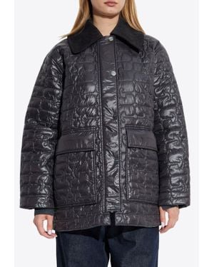 Ganni Shiny Quilted Jacket - Black