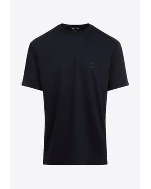Giorgio Armani Logo-Embroidered T-Shirt - Black