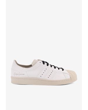 adidas Y-3 Superstar Low-Top Leather Sneakers - Natural