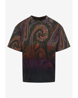 Etro Paisley Print Degrade T-Shirt - Black