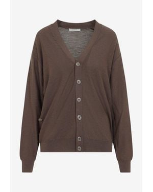 Lemaire Relaxed Twisted Asymmetric Cardigan - Brown