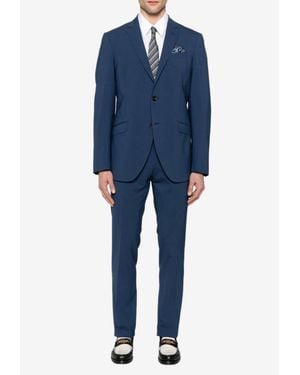 Etro Single-Breasted Tailored Suit - Blue