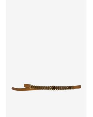Miu Miu City Calfskin Logo Belt - White