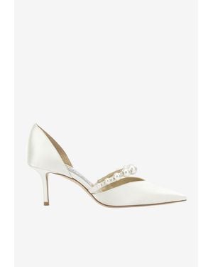 Jimmy Choo Aurelie 65 Satin Court Shoes - White