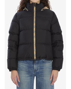 Burberry Signature Zip-Up Puffer Jacket - Black