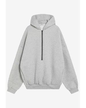 Fear Of God Hooded Half-Zip Sweatshirt - Grey
