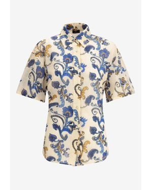Etro Paisley Print Short-Sleeved Shirt - White