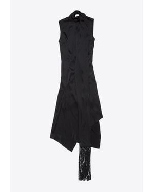Acne Studios Asymmetrical Scarf Midi Dress - Black