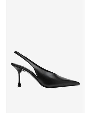 Jimmy Choo Isa 80 Leather Slingback Pumps - Black