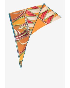 Ferragamo Giada Triangle Silk Scarf - Orange