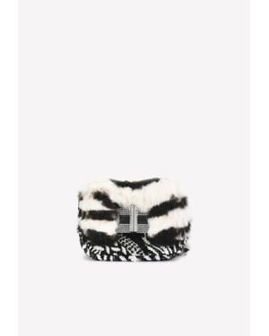 Tom Ford Mini Natalia Tiger Print Faux-Fur Shoulder Bag - White
