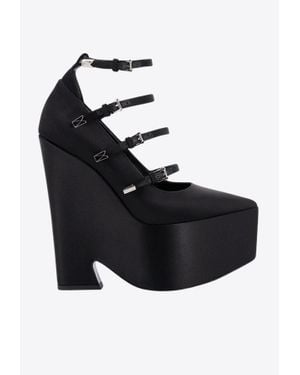 Versace Tempest 170 Platform Wedge Pumps - Black