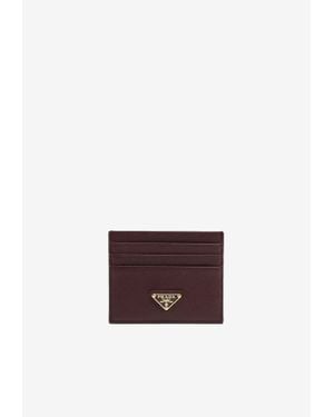 Prada Triangle Logo Cardholder - White