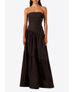 Shona Joy Maiori Strapless Tiered Maxi Dress - Black