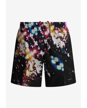 McQueen Confetti Print Swim Shorts - Blue