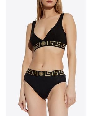 Versace Greca Border Triangle Bralette - Black