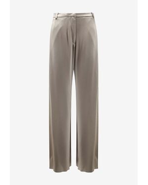 Alysi Flared Satin Wide-Leg Pants - Gray