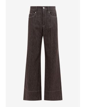 Brunello Cucinelli Logo Patch Straight Jeans - Brown