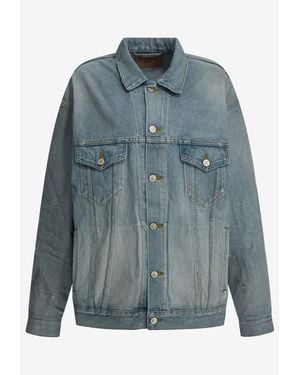 Balenciaga Denim Buttoned Jacket - Blue