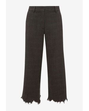 JW Anderson Distressed Checked Pants - Black