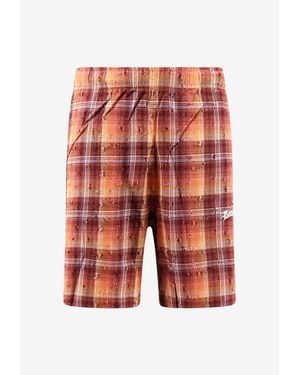 Barrow Plaid Check Shorts - Red